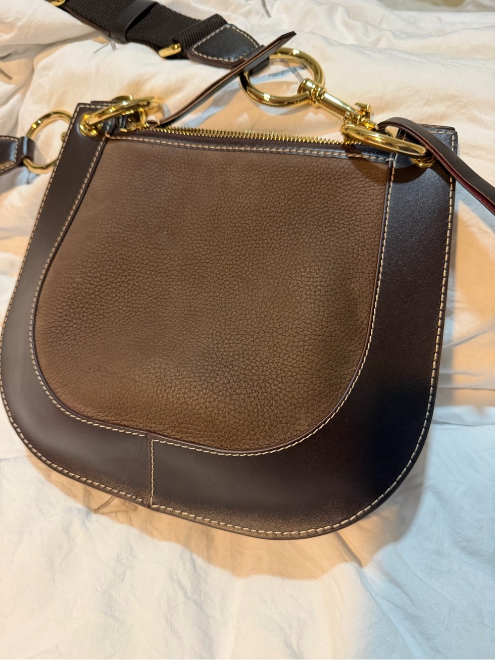 Carolina Herrera Dark Brown Monogram Castanuela Bag - Picture 10 of 17